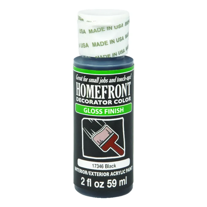 Gloss Black Hobby Paint 2 Oz - Multi-surface, Indoor/outdoor, Gloss Finish