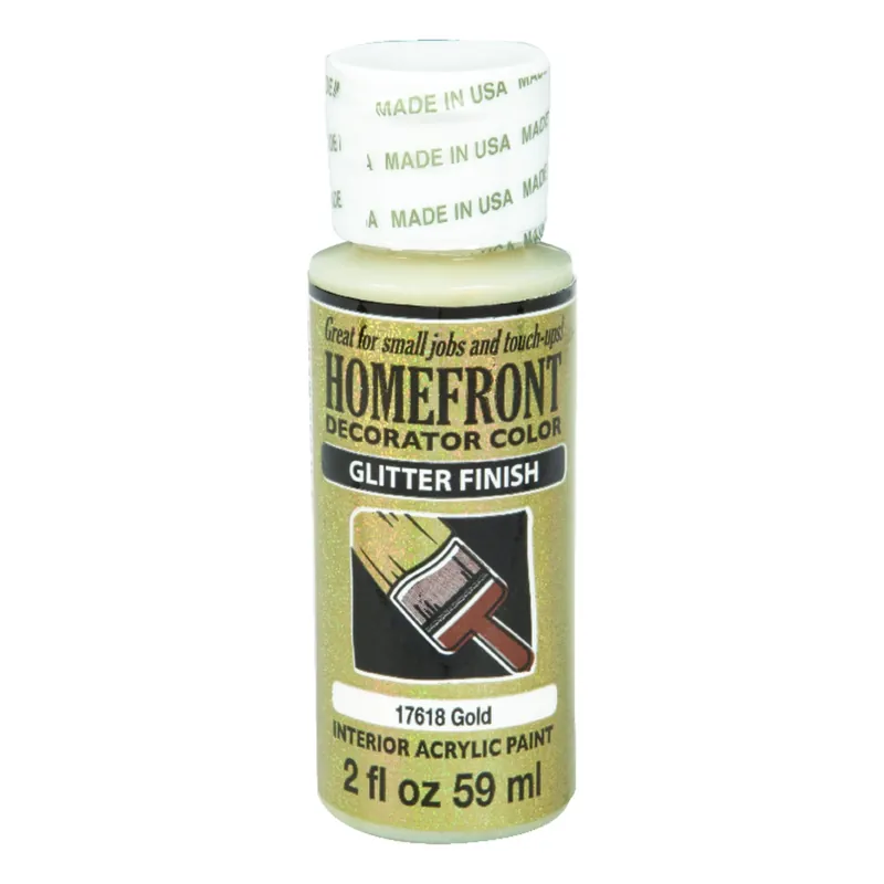 Glitter Gold Hobby Paint 2 Oz - Multi-surface, Indoor Use, Uv Resistant