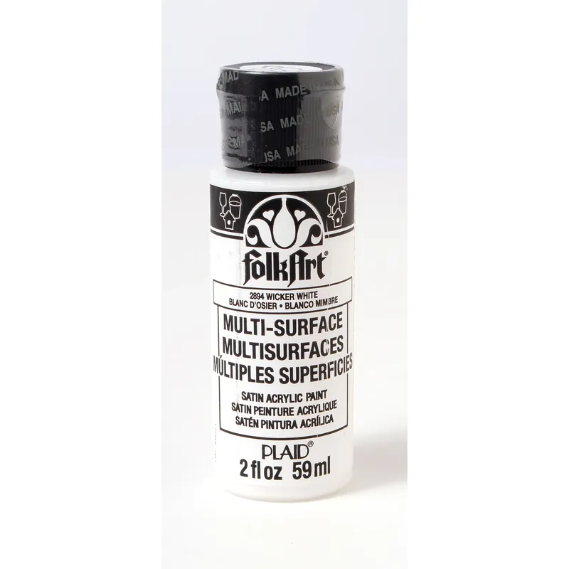 Satin Wicker White Hobby Paint 2 Oz - Multi-surface Acrylic Paint