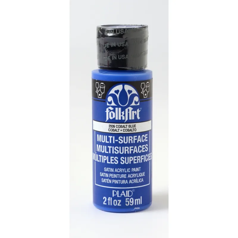 Satin Cobalt Blue Multi-surface Hobby Paint 2 Oz - Versatile And Quick-drying