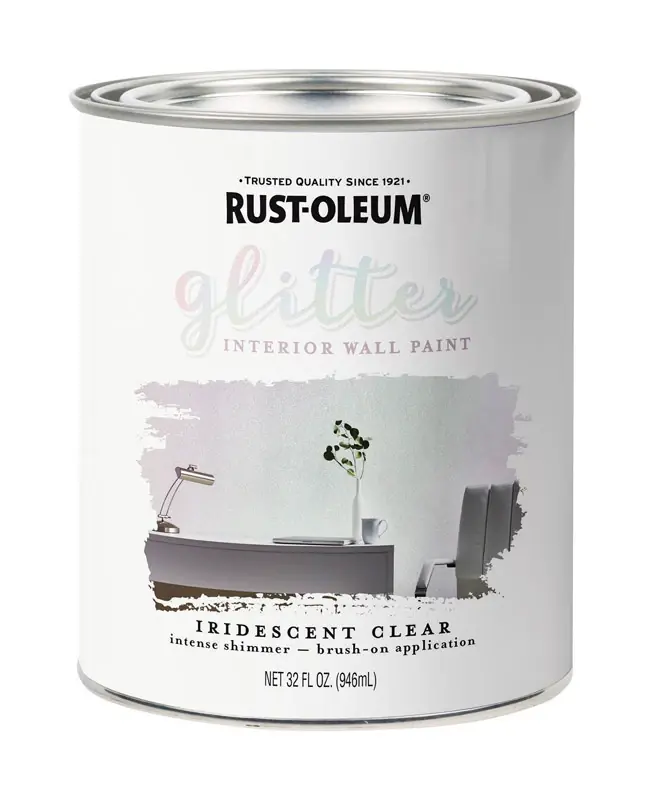 Specialty Satin Iridescent Clear Water-based Glitter Interior Wall Paint Interior 28 Oz
