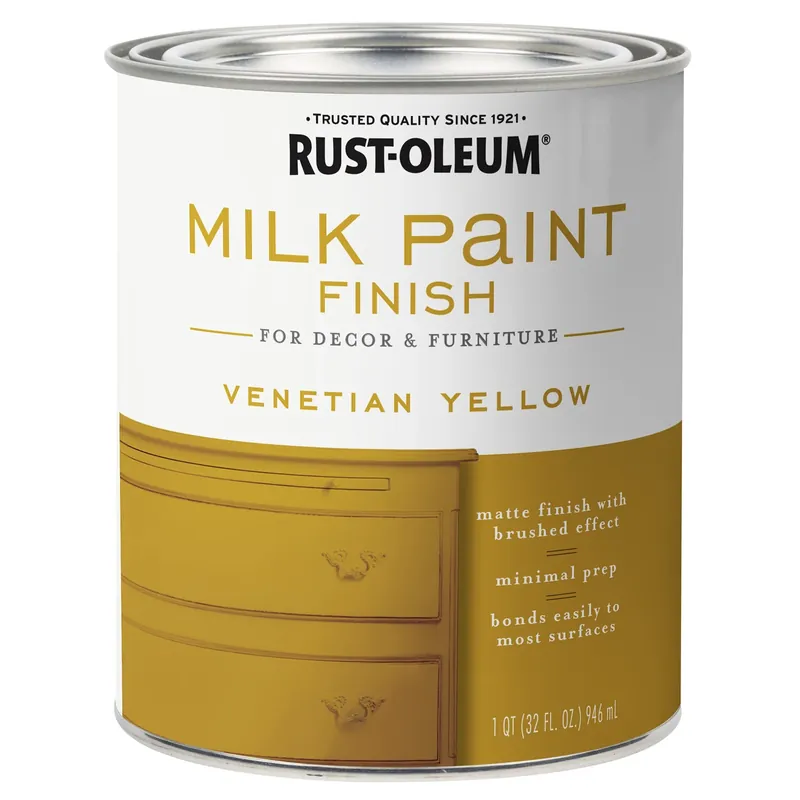 Matte Venetian Yellow Water-based Acrylic Milk Paint 1 Qt
