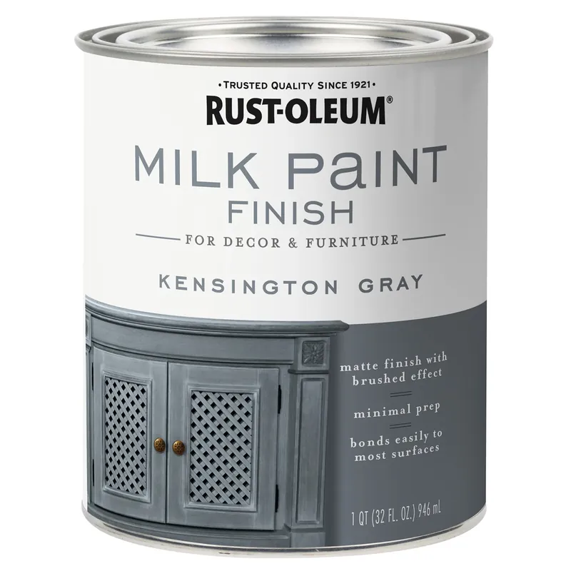 Milk Paint Finish, Light Gray, 30-oz.