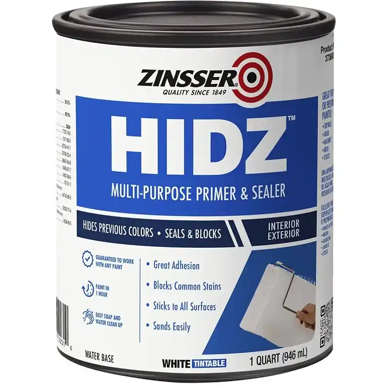 Hidz White Water-based Primer And Sealer, 1 Quart