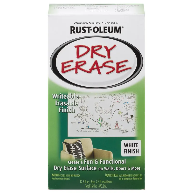 Specialty Dry Erase Brush On Paint, White, Qt.