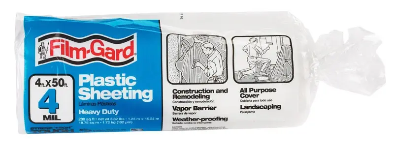 Polyethylene Sheeting, Clear, 4-mil, 4 X 50-ft.