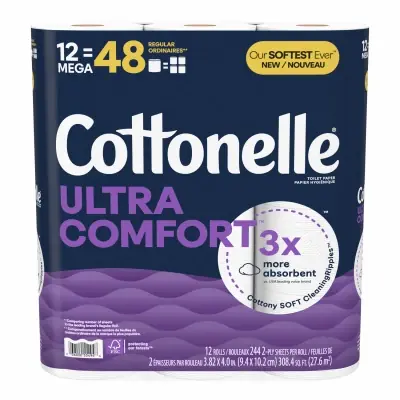 Ultra Comfortcare Toilet Paper, 244 Soft & Absorbent Sheets Per Mega Roll, 12-pk.