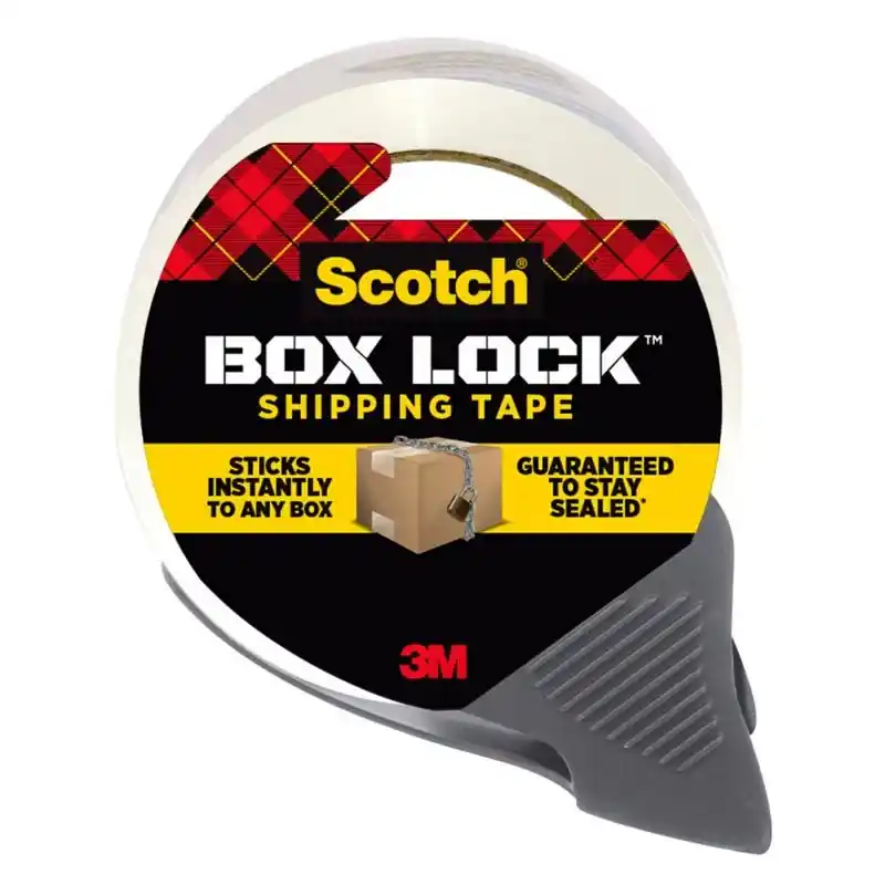 Scotch Box Lock Clear Packing Tape 1.88 In. W X 54.6 Yd L With Dispenser