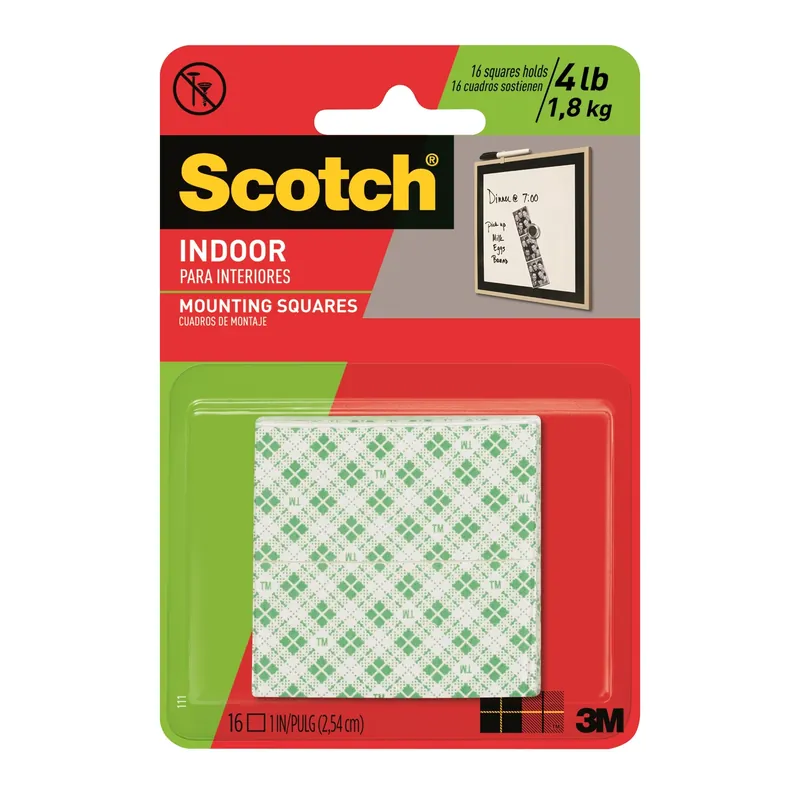 1 In. L X 1 In. W Double-sided Mounting Squares