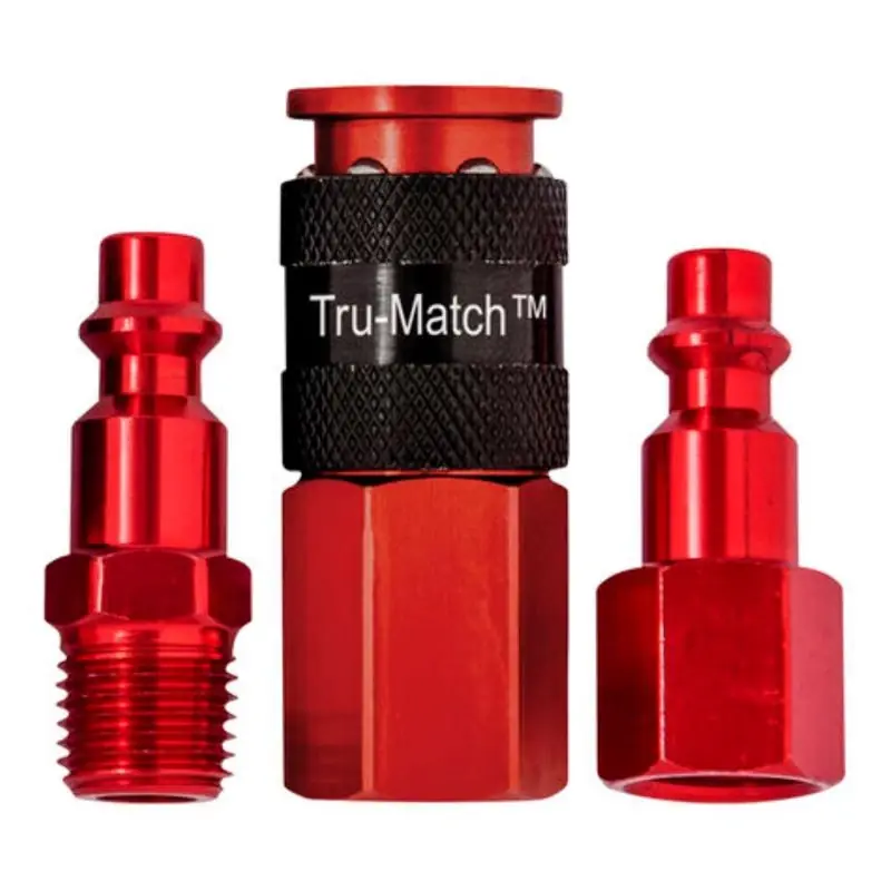 Tru-flate Tru-match 1/4 In. Aluminum Coupler And Plug Kit - 3 Pieces
