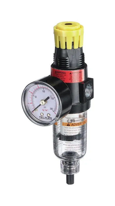Plastic Filter And Regulator With Gauge 1/4 In. Npt 150 Psi 1 Pc