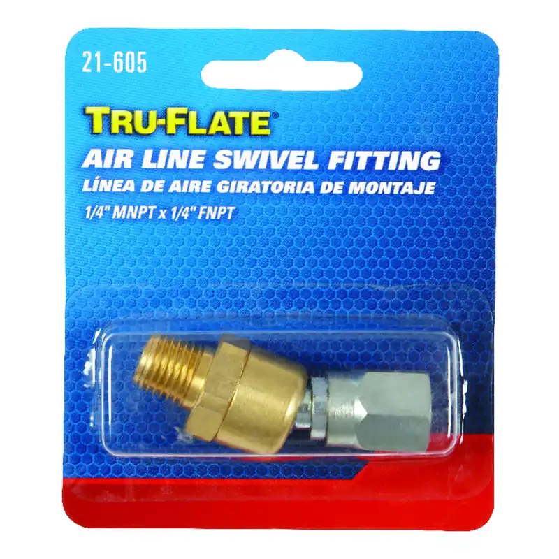 Brass/steel Air Line Swivel Fitting 1/4 In. Male And Female 2 Pc