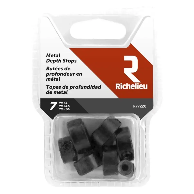 Metal Drill Stop Set 7 Piece Carded Packaging