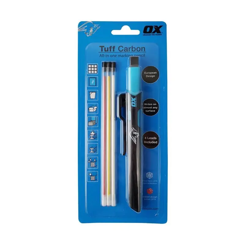 Tuff Carbon 6.3 In. L All In One Carpenter Pencil Kit Black 4 Pc