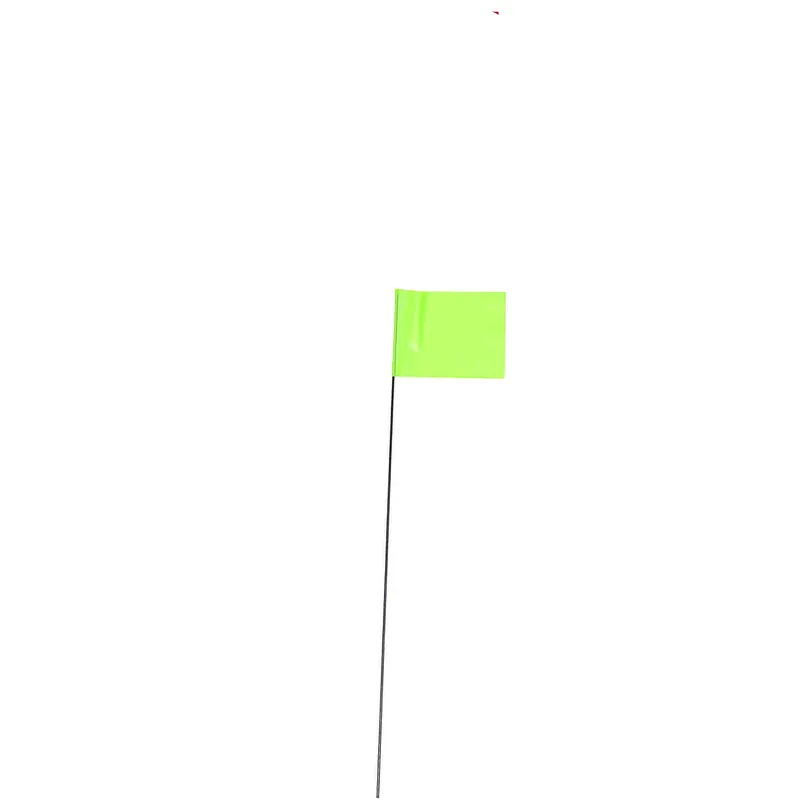 15 In. Fluorescent Lime Marking Flags Polyvinyl 10 Pk