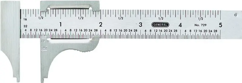 Slide Caliper, Stainless Steel, 4 In.
