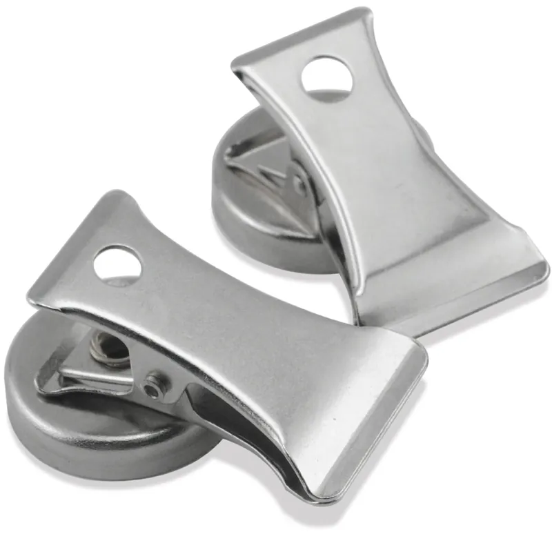 1.8 In. L X 1 In. W Silver Clip Magnetic Clips 3 Lb. Pull 2 Pc