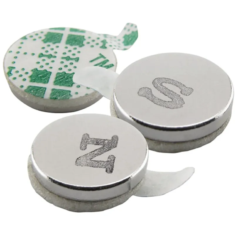 0.375 In. L X 0.375 In. W Silver Disc Magnets With Adhesive 1.68 Lb. Pull 12 Pc