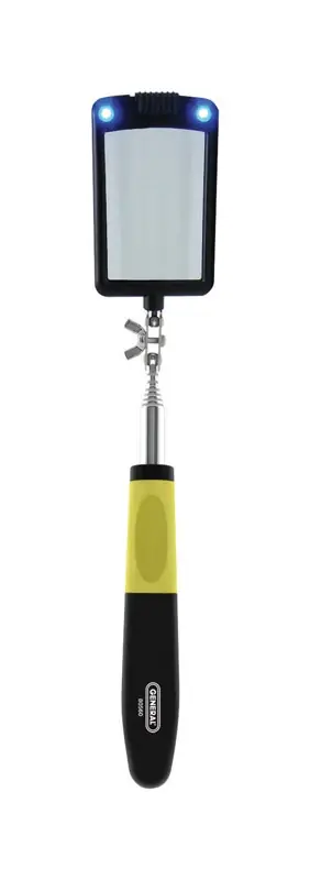 2 In. X 3 In. Lighted Rectangular Inspection Mirror With Telescoping Handle