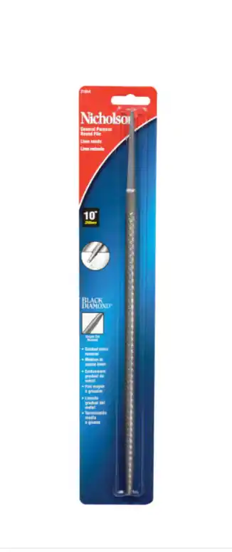 Nicholson Black Diamond Round Bastard File, 10 In.