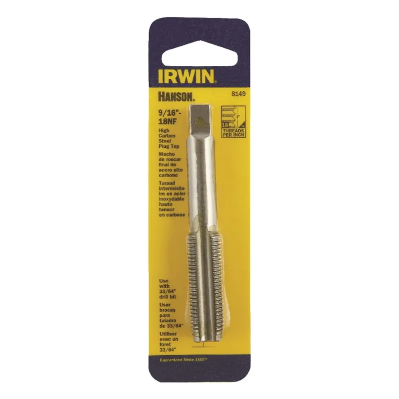 Hanson High Carbon Steel Sae Fraction Tap 9/16 In.-18nf 1 Pc