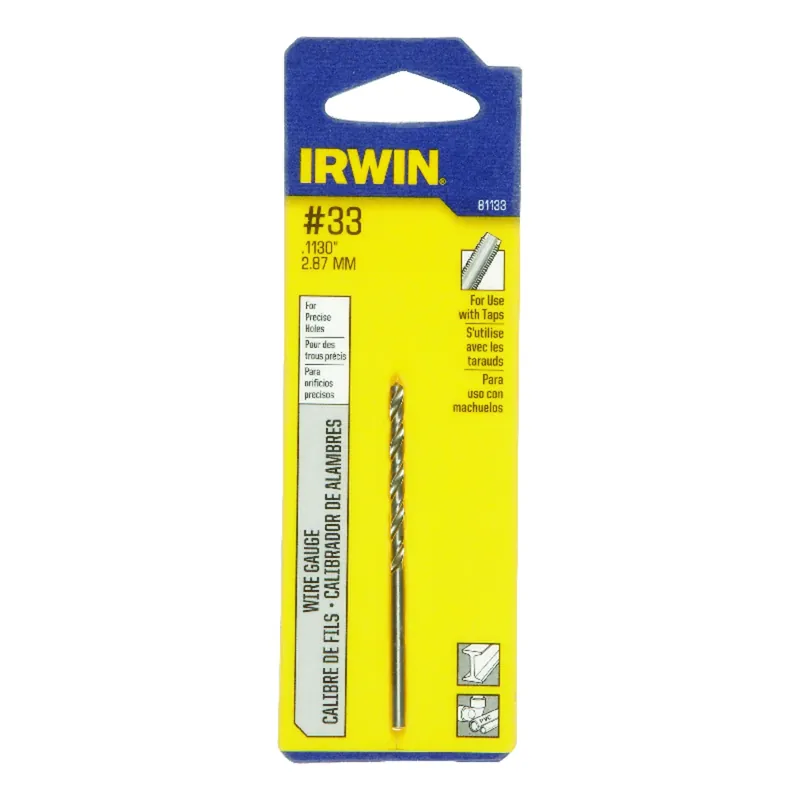 33 X 2-5/8 In. L High Speed Steel Jobber Length Wire Gauge Bit Straight Shank 1 Pk