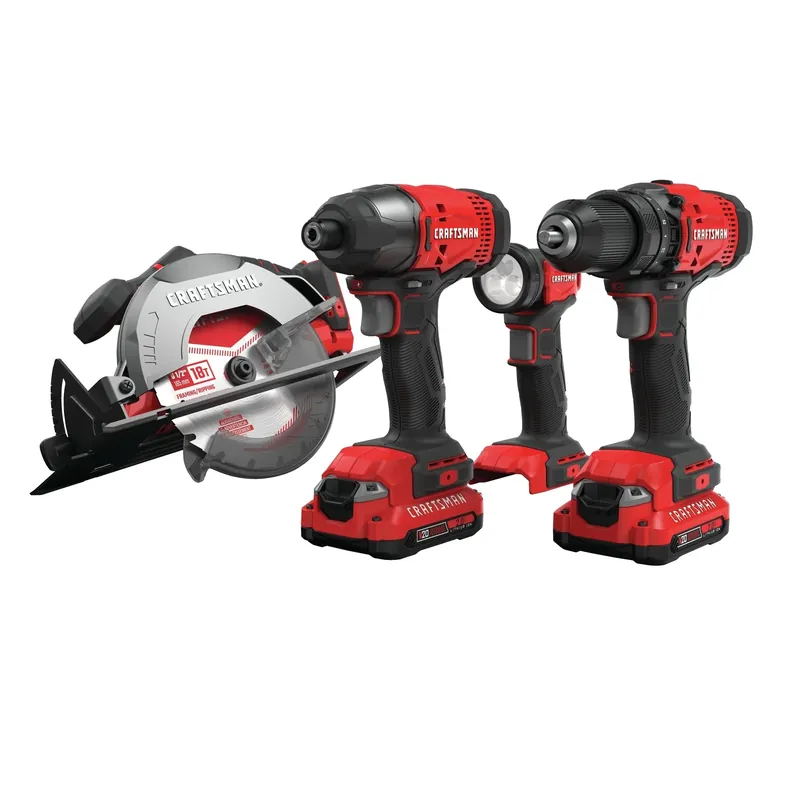 V20 20v Max Cordless 4 Tool Combo Kit With Batteries And Charger