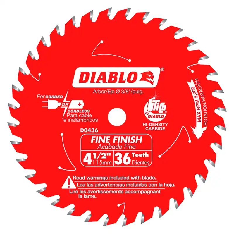 4-1/2 In. D X 3/8 In. Fine Finish Tico Hi-density Carbide Circular Saw Blade 36 Teeth 1 Pk