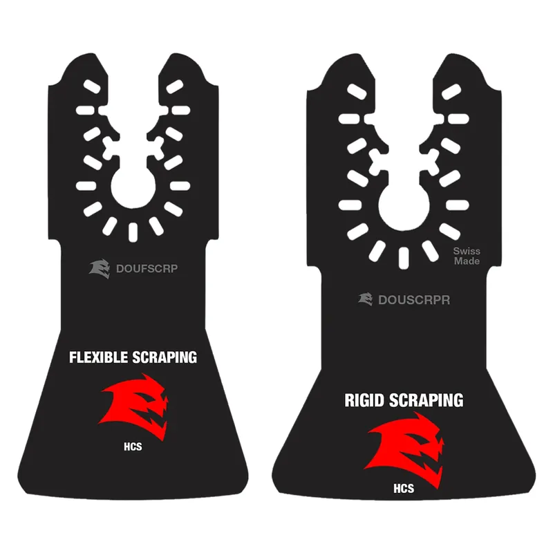 2 In. W High Carbon Steel Oscillating Scraper Set Adhesive Removal 2 Pc
