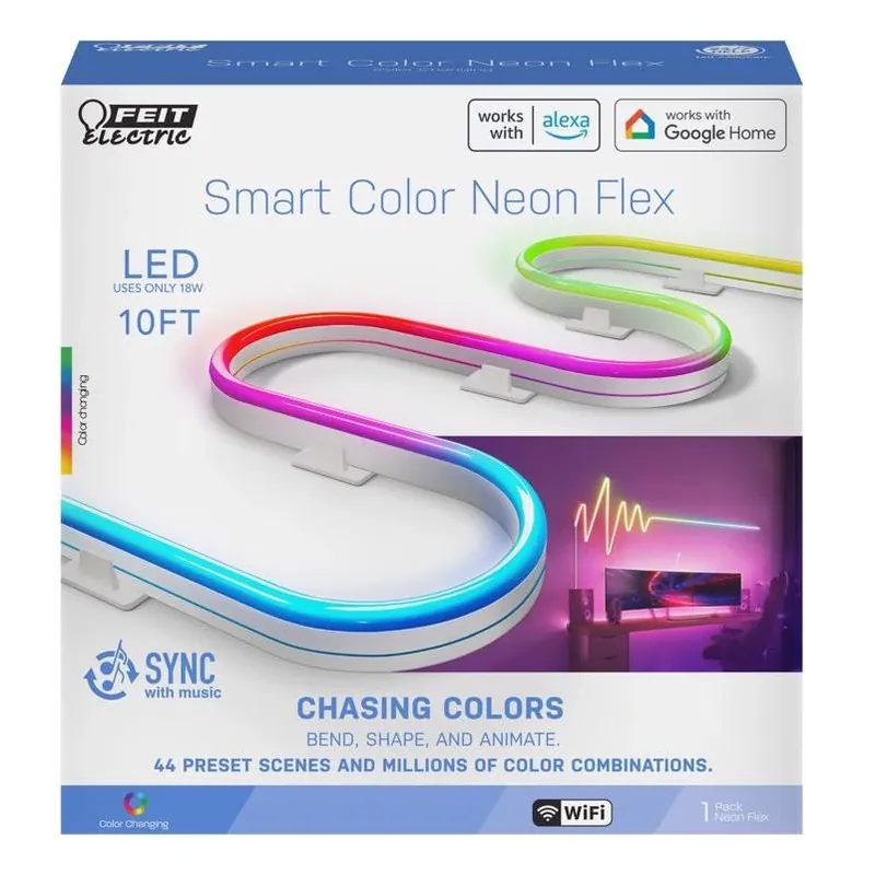 10‑foot Color‑changing Plug‑in Led Rope Light – Smart Wi‑fi Enabled
