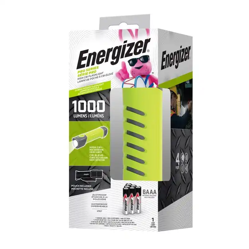 Pro Series 1000 Lumens Gray/green Led Flashlight With Aaa Batteries