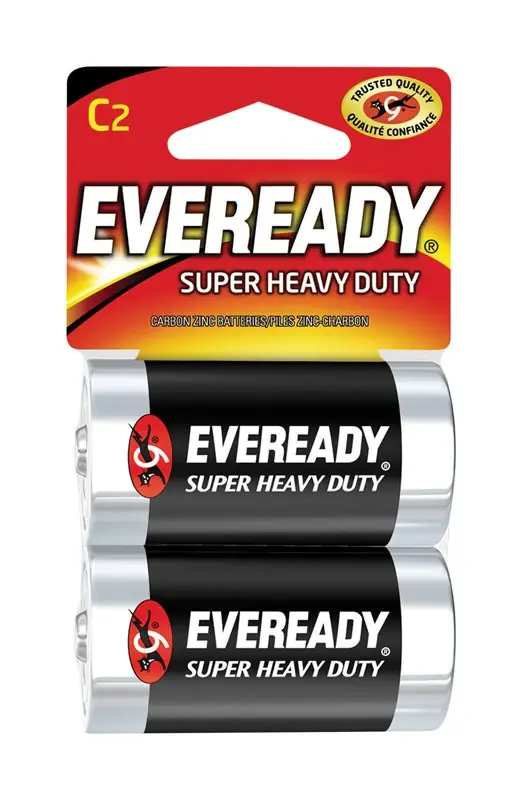 Super Heavy Duty C Zinc Carbon Batteries 2 Pk Carded