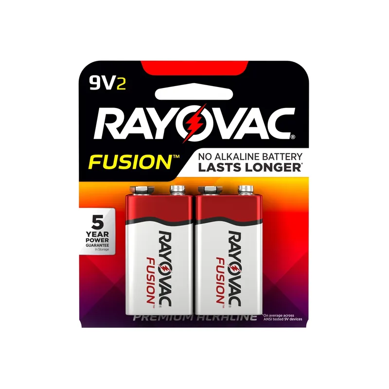 Fusion 9-volt Alkaline Batteries 2 Pk Carded
