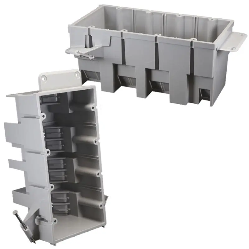 Ez Box New Work 64 Cu In Rectangle Pvc 4 Gang Outlet Box Gray
