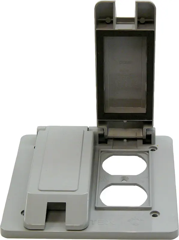 Rectangle Pvc 2 Gang Duplex Outlet Cover For Electrical Applications