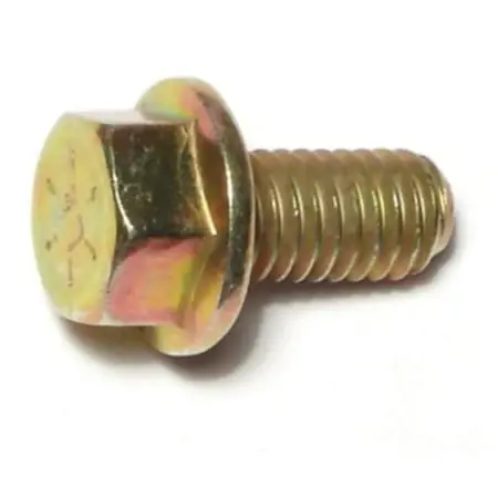 3/8-16 X 3/4 Yellow Zinc Grade 8 Coarse Hex Flange Bolts - Heavy Duty Fasteners