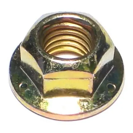 3/8-16 Yellow Zinc Grade 8 Hex Flange Lock Nuts - Durable Steel Fasteners