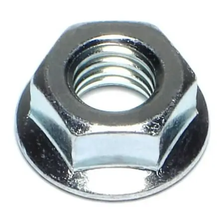 7/16-14 Zinc Plated Case Hardened Steel Serrated Lock Nuts - Hex Flange Design