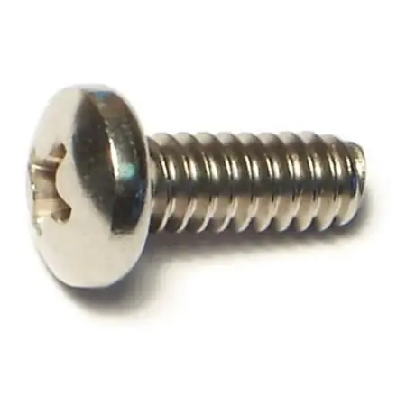 10-24 X 1/2 Stainless Steel Phillips Pan Head Machine Screws - 18-8 Grade