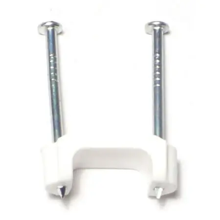 1/2 White Plastic Nail Wire Clips (12 Pcs.)