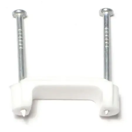 3/4 White Plastic Nail Wire Clips (15 Pcs.)