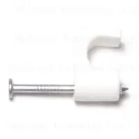 7mm White Plastic Nail Wire Clips For Secure Cable Management