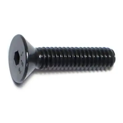 8-32 X 3/4 Black Oxide Flat Socket Cap Screws - Coarse Thread