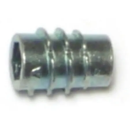 8-32 X 5/16 Zinc Alloy Coarse Thread Hex Drive Wood Inserts - 10 Pack