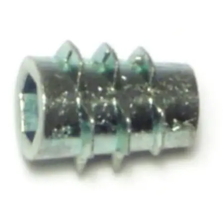 10-24 X 1/2 Zinc Alloy Coarse Thread Hex Drive Wood Inserts - 10 Pack