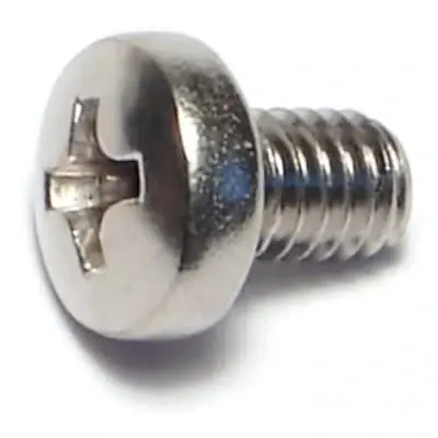 4mm-0.70 X 6mm A2 Stainless Steel Phillips Pan Head Machine Screws