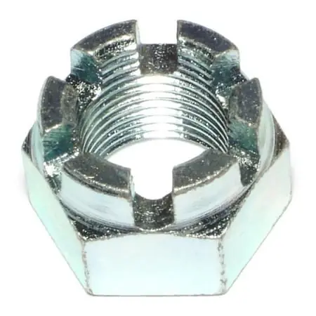 7/8 -14 Zinc Plated Steel Fine Thread Castle Hex Nuts Cstln-012 (2 Pcs.)