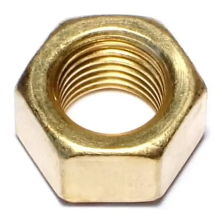 3/8 -24 Brass Fine Thread Finished Hex Nuts Hnb-076 (8 Pcs.)