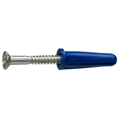 8 X 1-1/2 Zinc Plated Steel Tapped Wood Screw W/ Anchor (6 Pcs.)