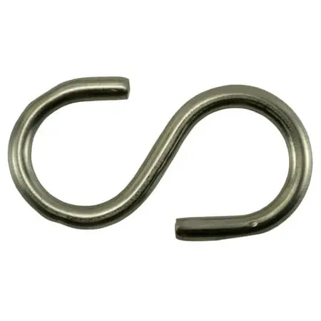 11/64 X 3/4 X 2-1/8 18-8 Stainless Medium Wire S Hooks Shss-041 (10 Pcs.)